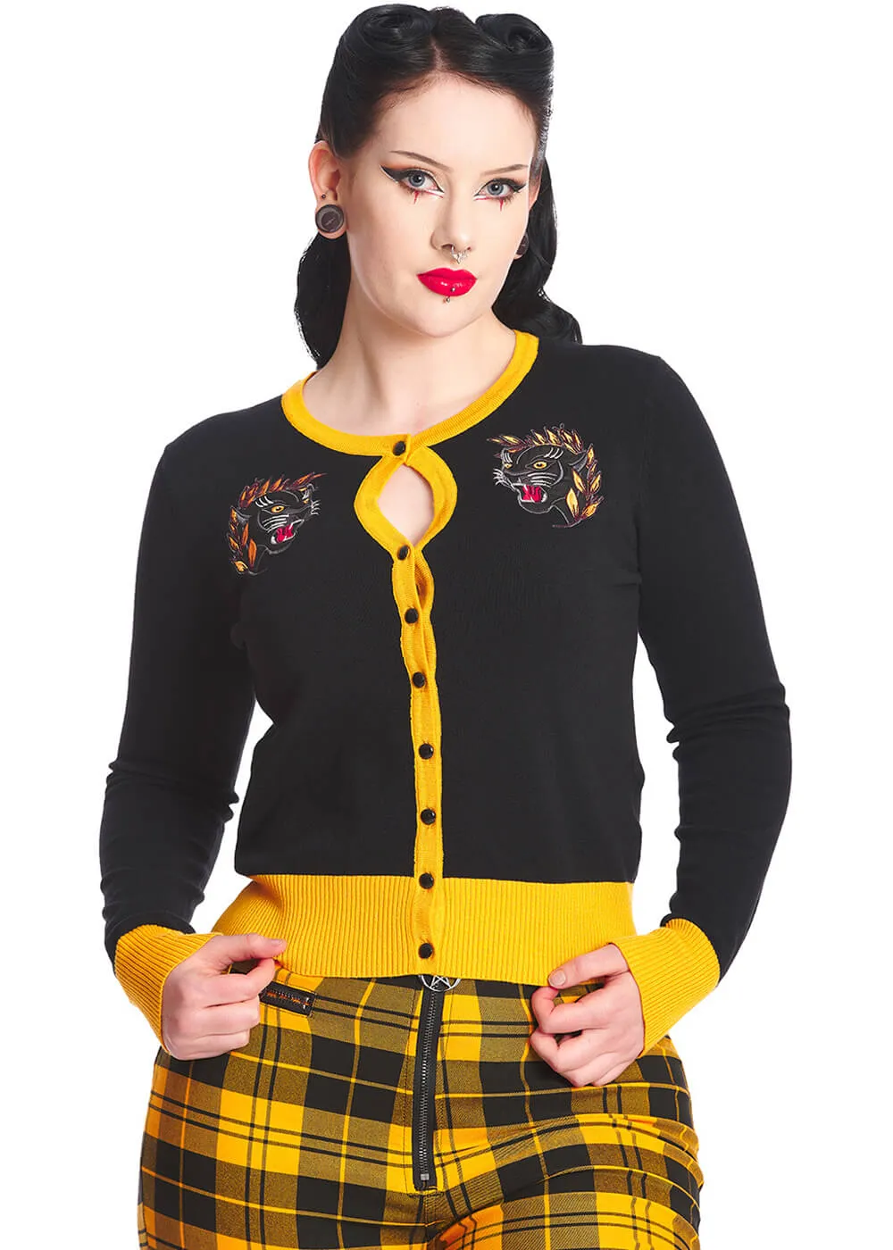 Black Panther 1970s Cardigan Black, Banned: Shop Now!