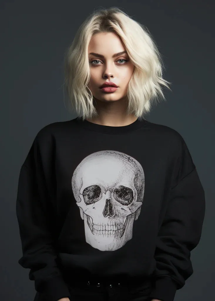 BLACK SKULL SWEATER SKELETON SWEATSHIRT