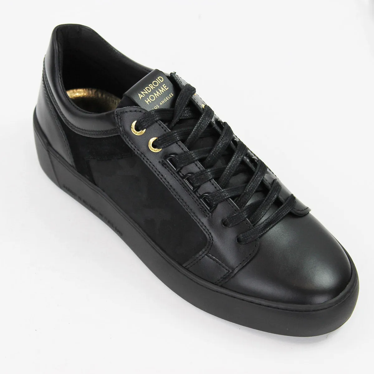 Black Venice Monocramatic Camo Trainers by Android Homme