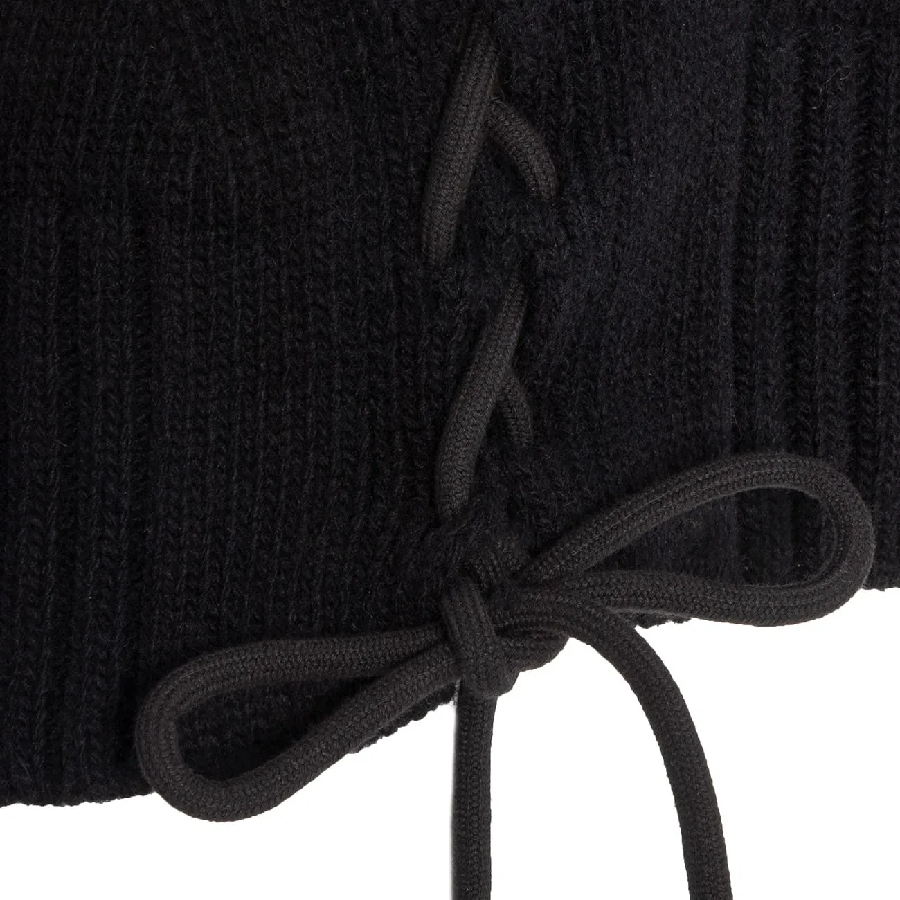 Black women's pullover with side laces - Results: Pullover with side laces in black for women.