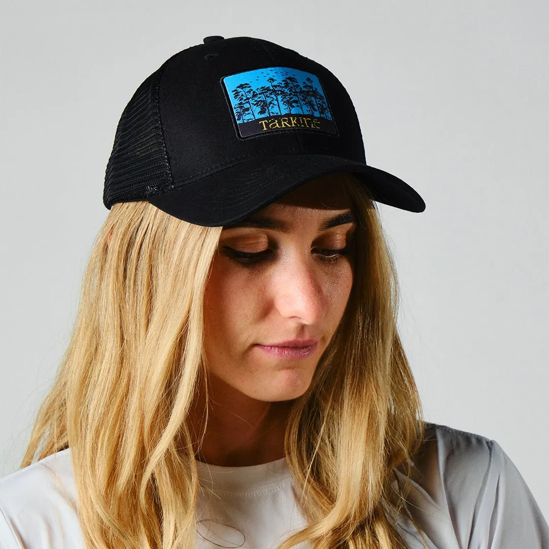 Black Women's Trucker Hat with Canopy