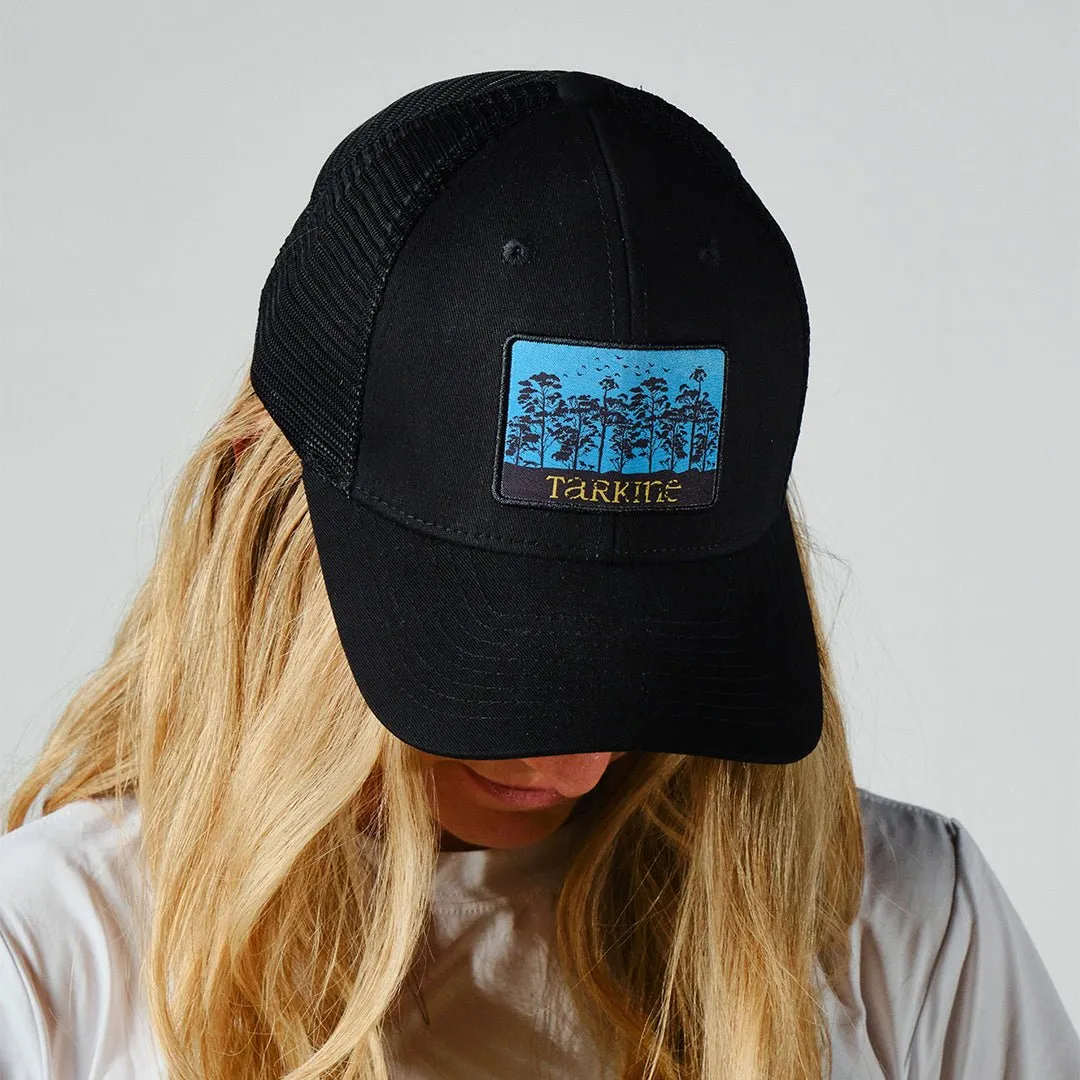 Black Women's Trucker Hat with Canopy