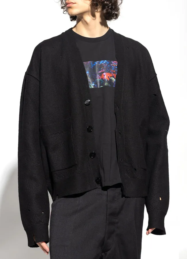 Black Wool Cardigan 52HP0013