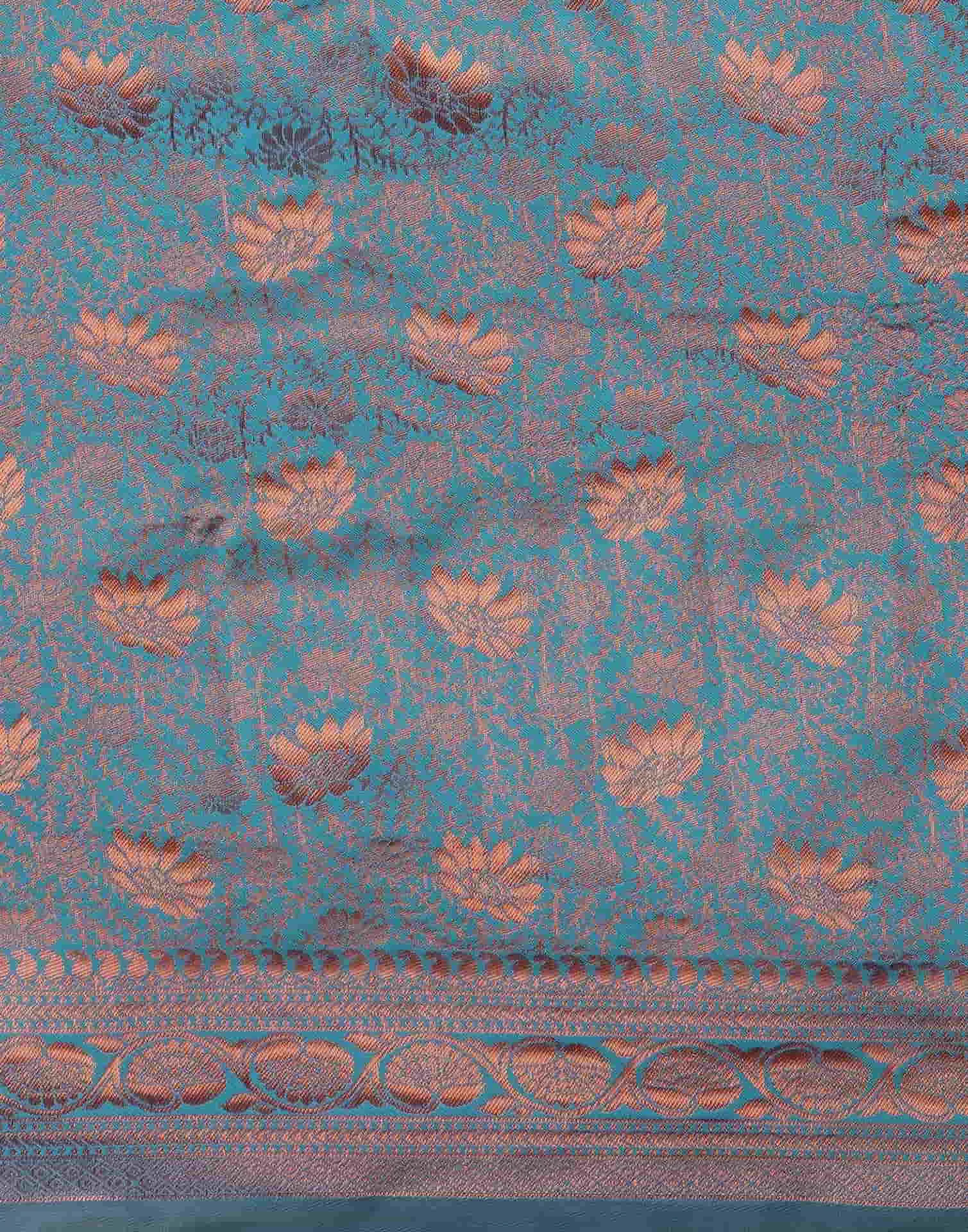 Blue Banarasi Silk Woven Saree