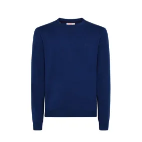 Blue Deep Men's Pullover with Solid Round Logo