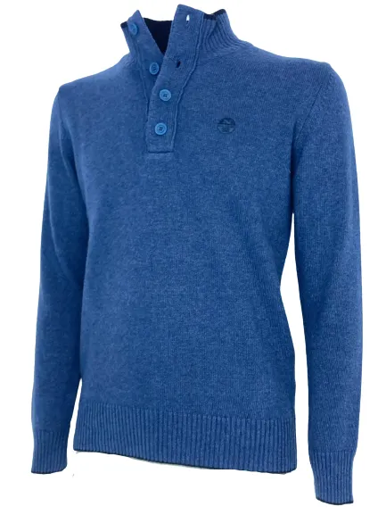 Blue men's wool blend sweater