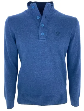 Blue men's wool blend sweater