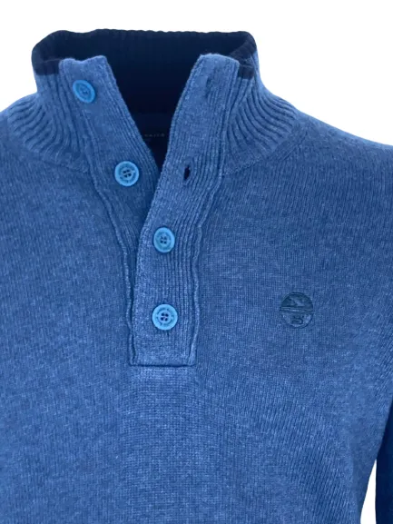 Blue men's wool blend sweater