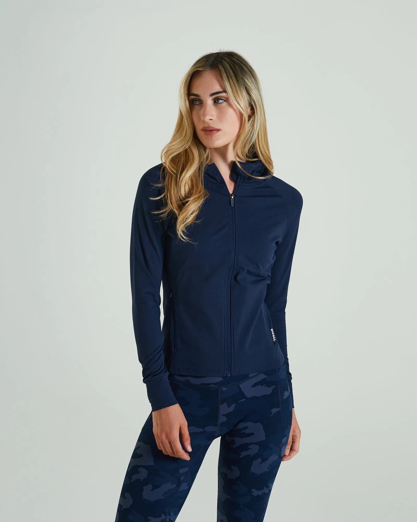 Blue Navy Hooded Zipper