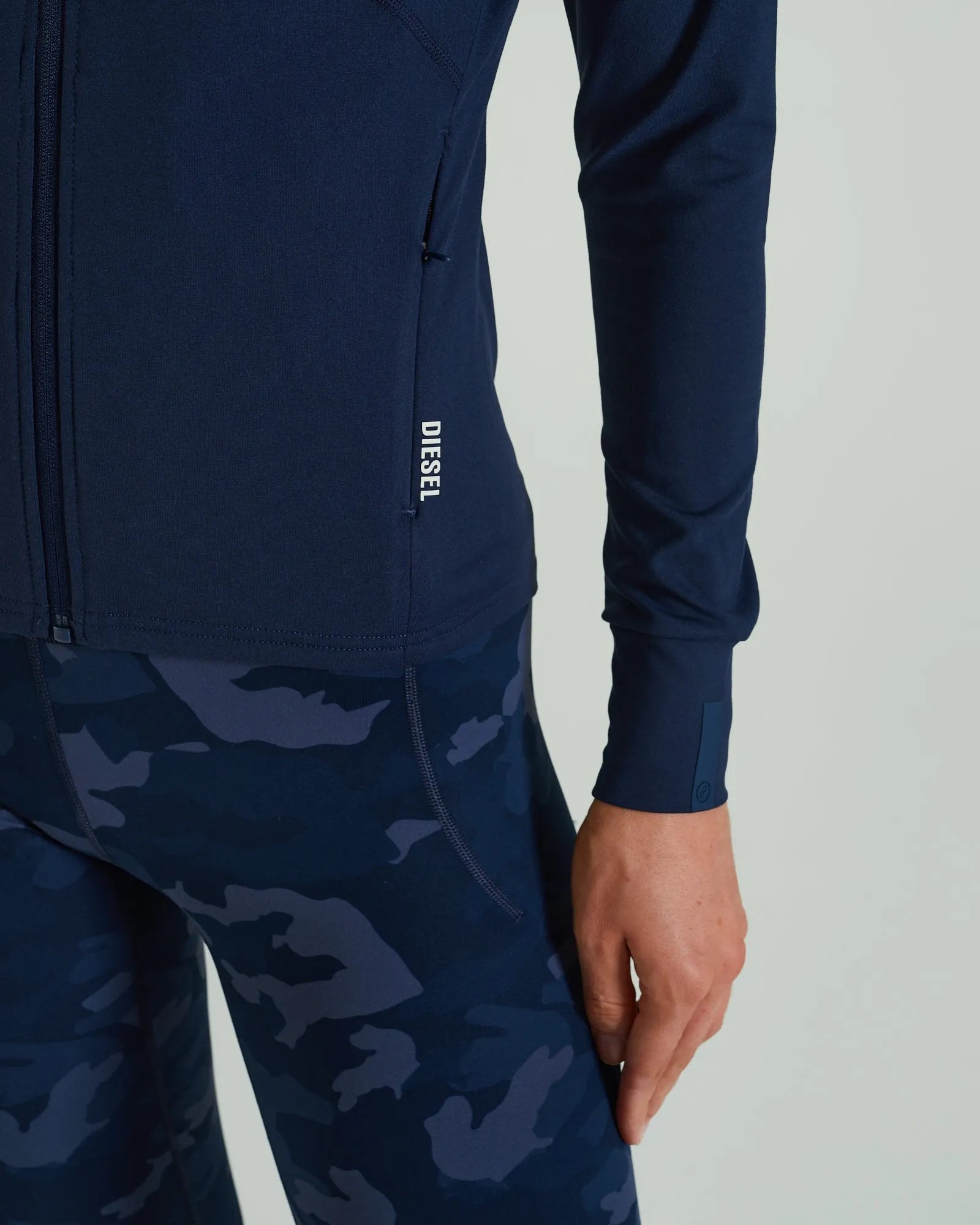 Blue Navy Hooded Zipper