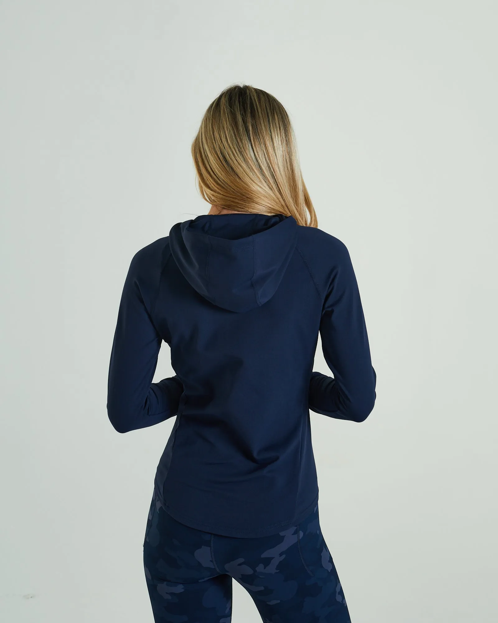 Blue Navy Hooded Zipper