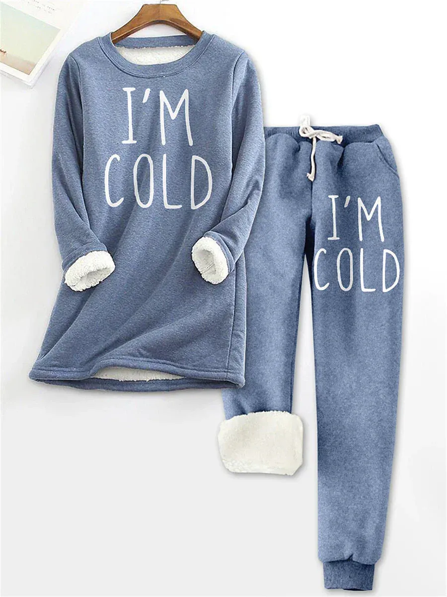 Blue Women's Cozy Fleece Pajama Set