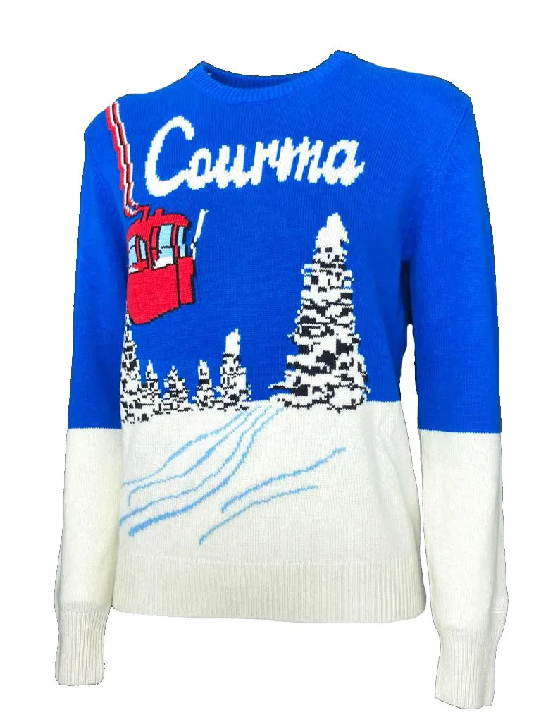 Blue/White Embroidered Courma Pullover