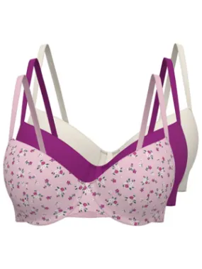 Bright Ditsy Floral T-Shirt Bras 3 Pack | Lingerie | George at ASDA