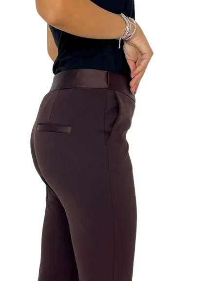 Brown cropped women's pants.