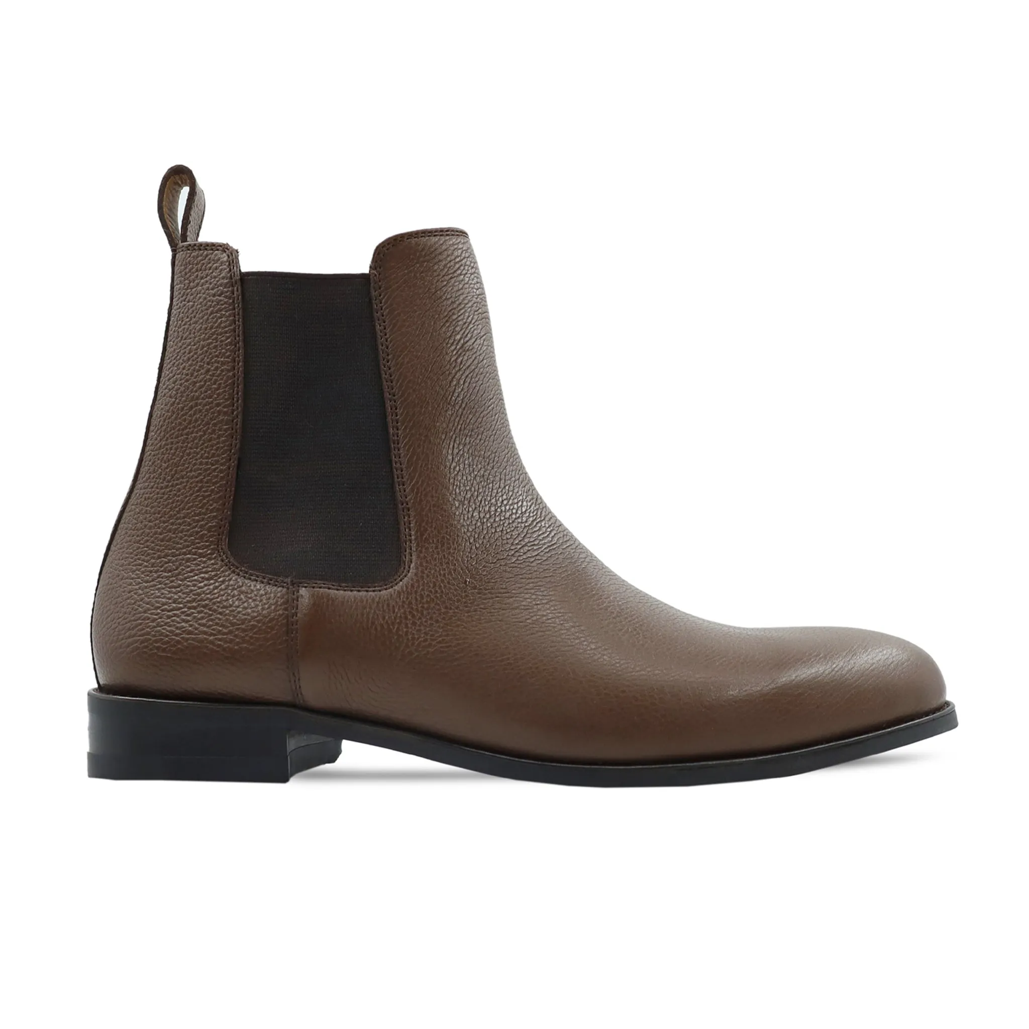 Camellia Brown Pebble Grain Chelsea Boot