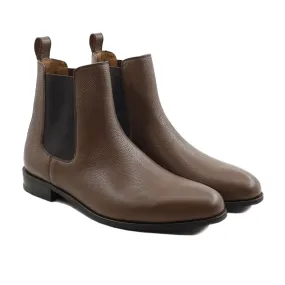 Camellia Brown Pebble Grain Chelsea Boot