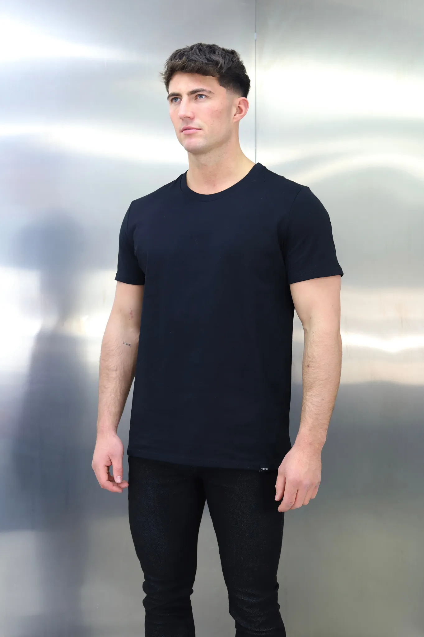 Capo Black Cotton T-Shirt