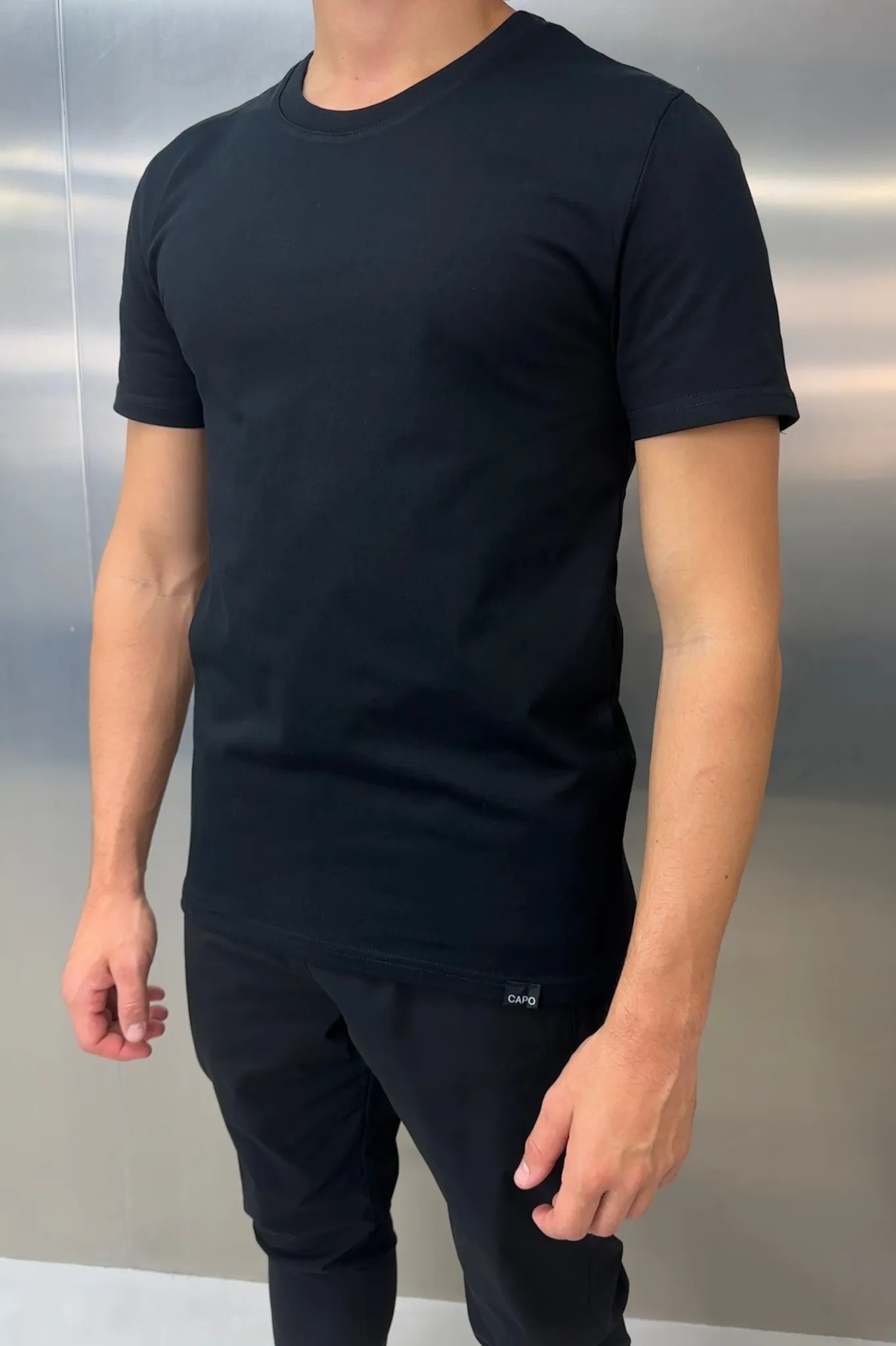 Capo Black Cotton T-Shirt