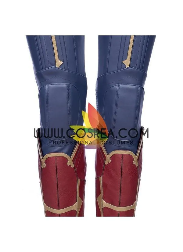 Captain Marvel Blue Leather Cosplay Costume