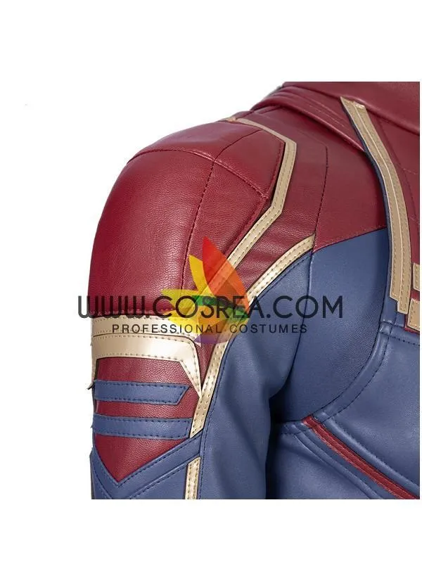 Captain Marvel Blue Leather Cosplay Costume