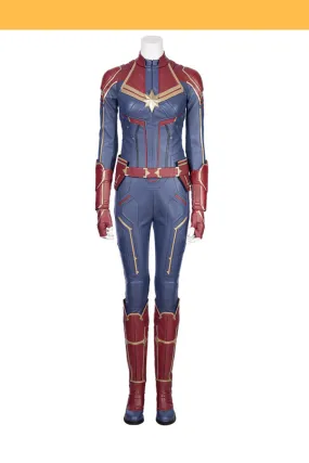 Captain Marvel Blue Leather Cosplay Costume