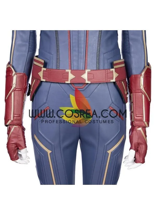 Captain Marvel Blue Leather Cosplay Costume