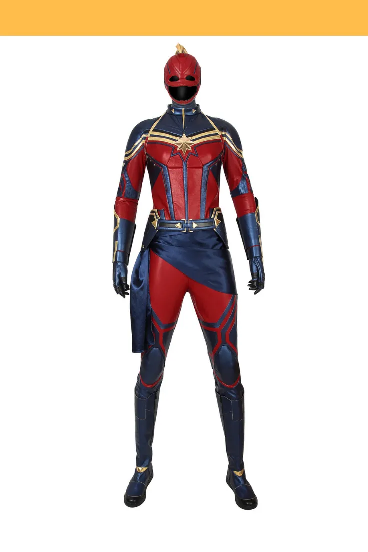 Captain Marvel Infinity War Metallic Blue Leather Costume