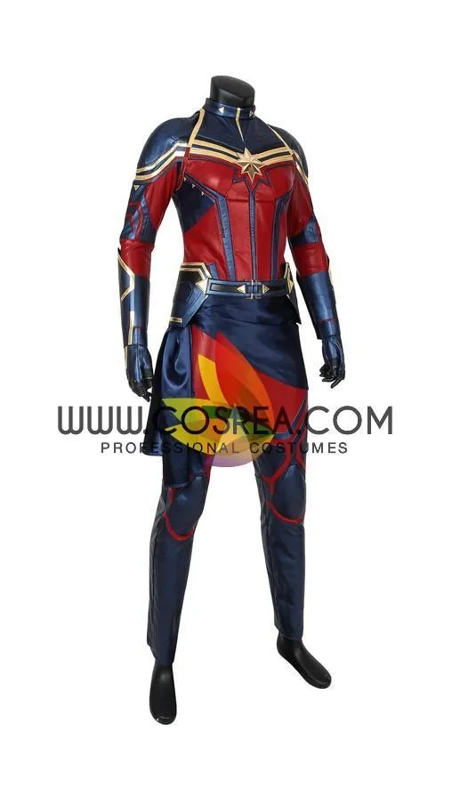 Captain Marvel Infinity War Metallic Blue Leather Costume