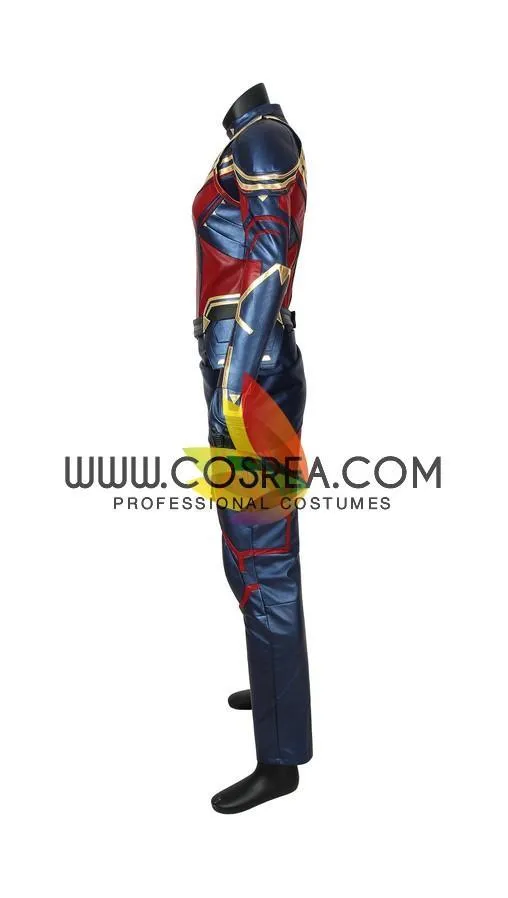 Captain Marvel Infinity War Metallic Blue Leather Costume