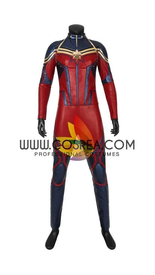 Captain Marvel Infinity War Metallic Blue Leather Costume