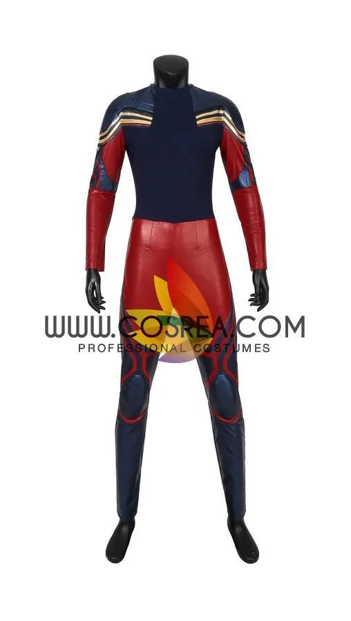 Captain Marvel Infinity War Metallic Blue Leather Costume