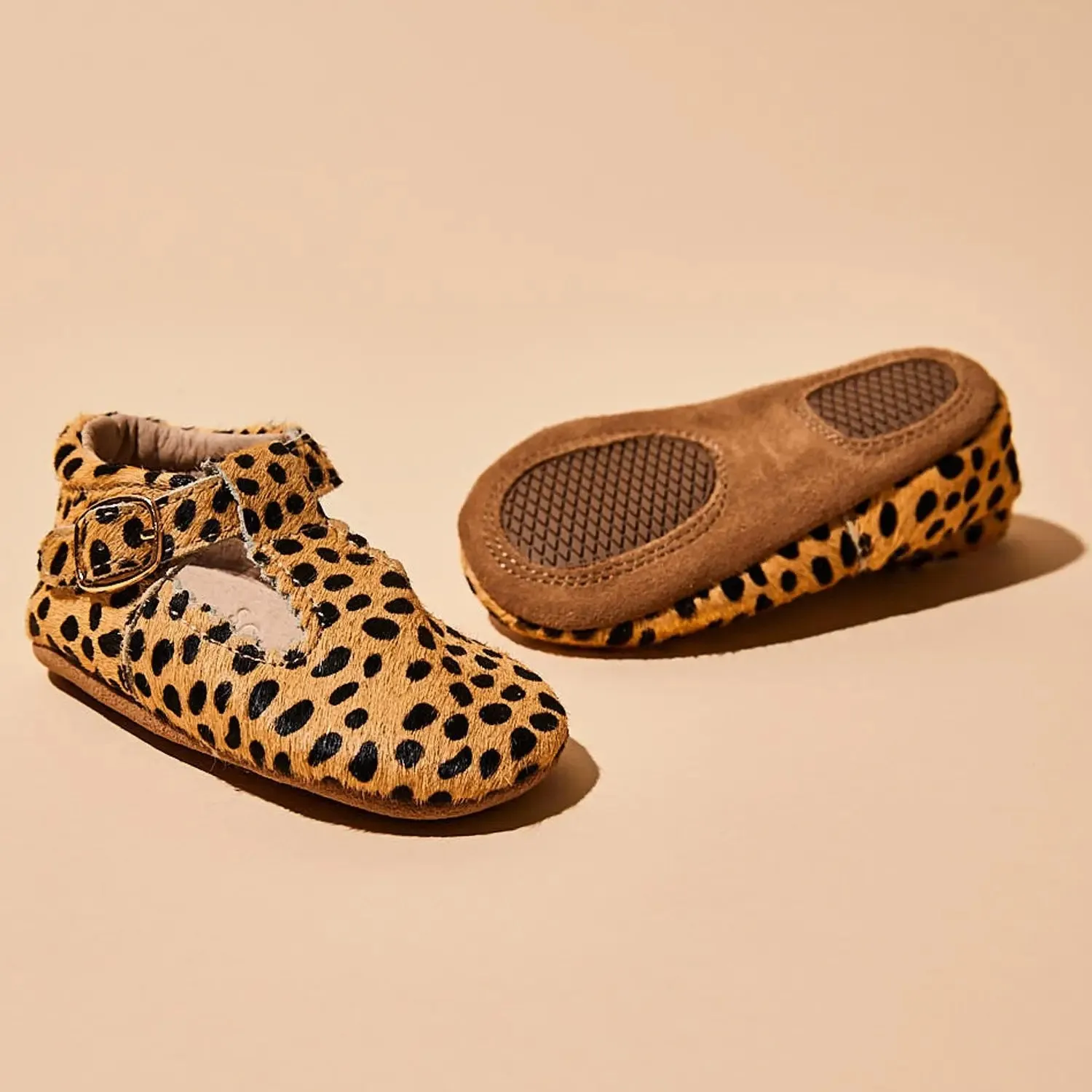 Cheetah Print Baby T Bar Shoe