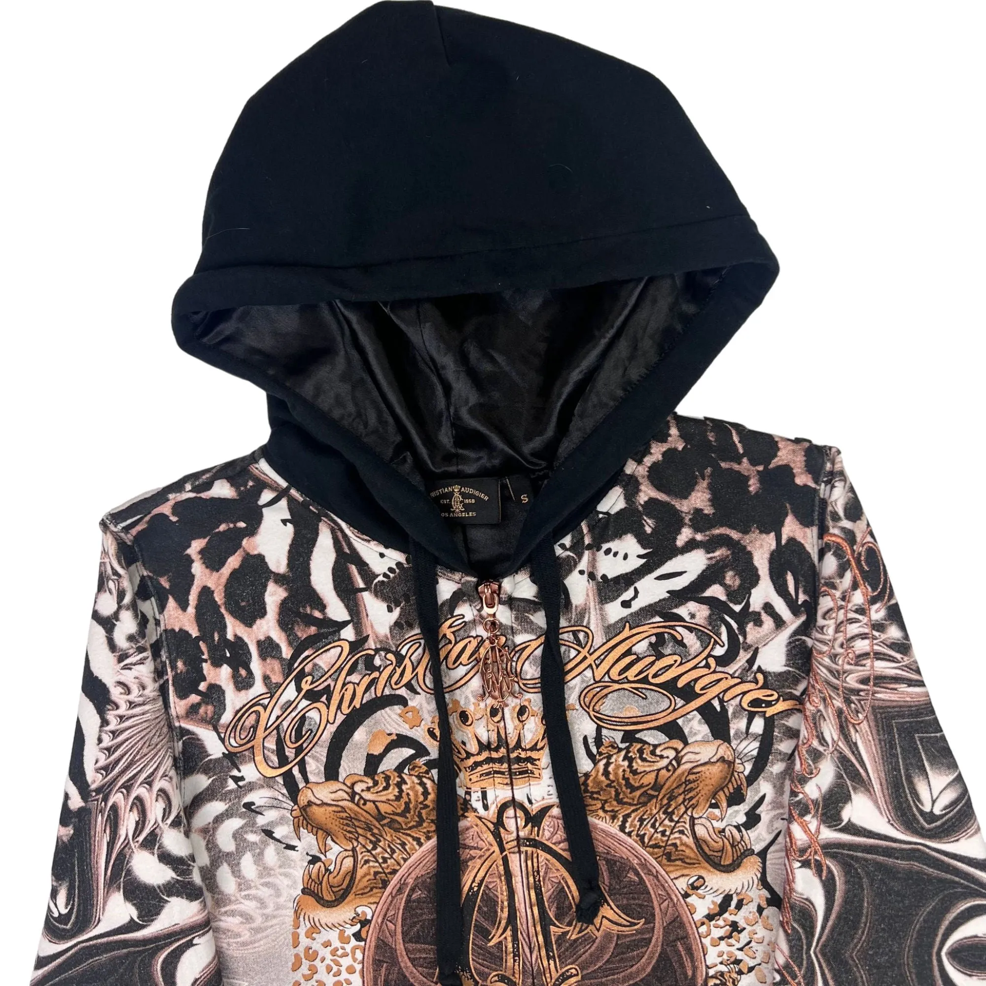 Christian Audigier Bling Zip-Up Hoodie