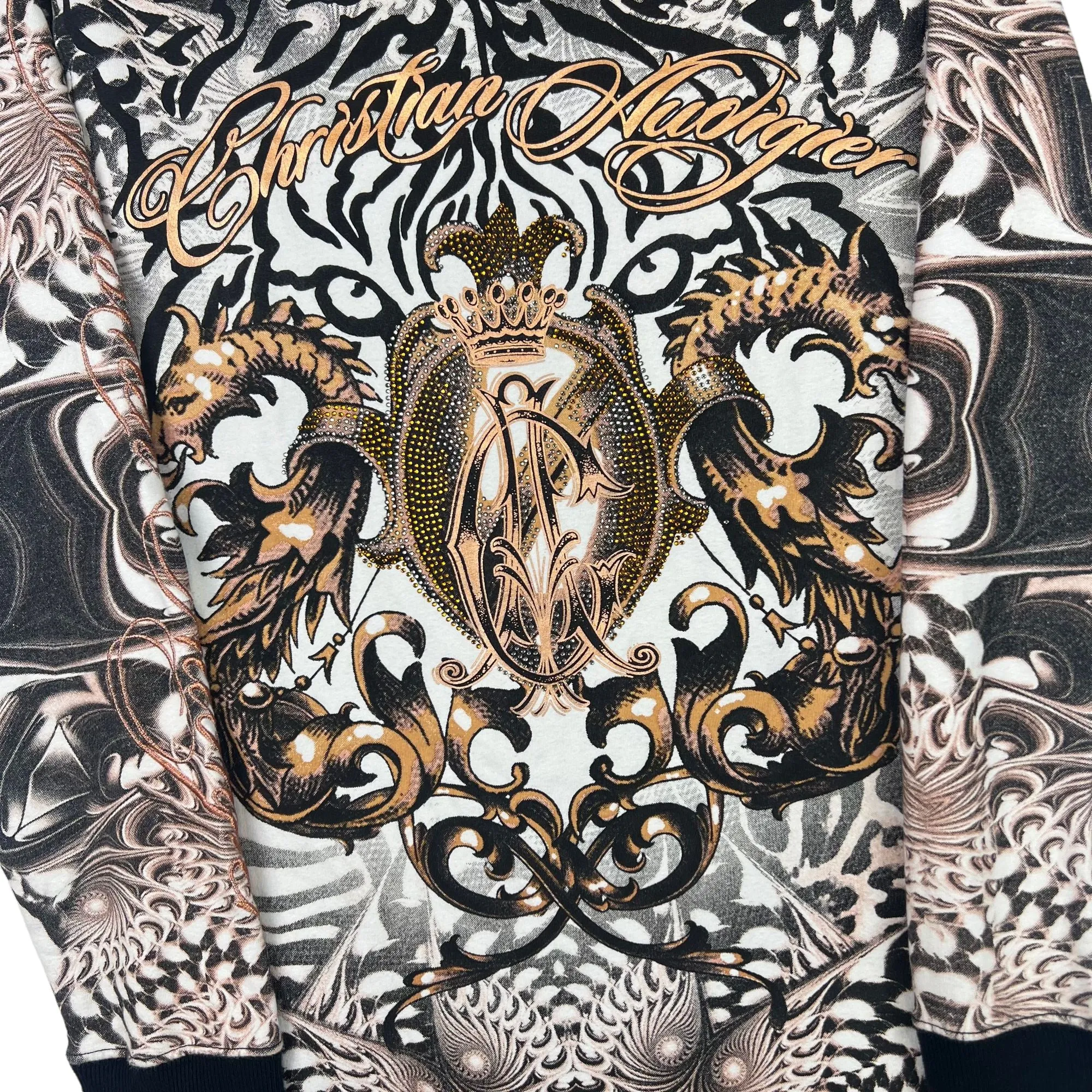 Christian Audigier Bling Zip-Up Hoodie