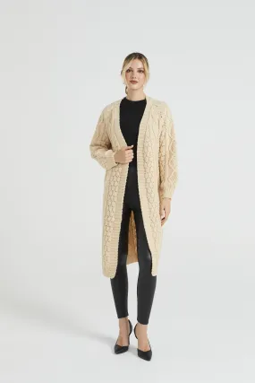 Chunky Cable Knit Long Cardigan, Angeleye – Shop Online