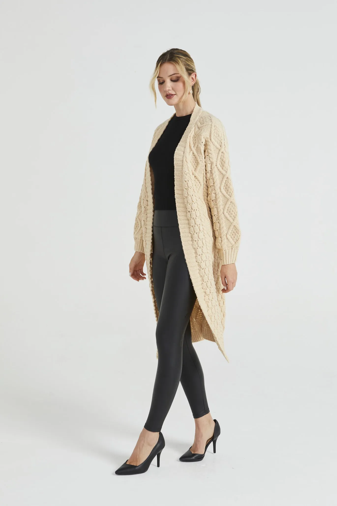 Chunky Cable Knit Long Cardigan, Angeleye – Shop Online