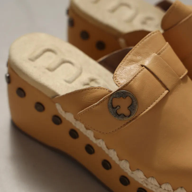 CLOG PLAIN LEATHER | Beige