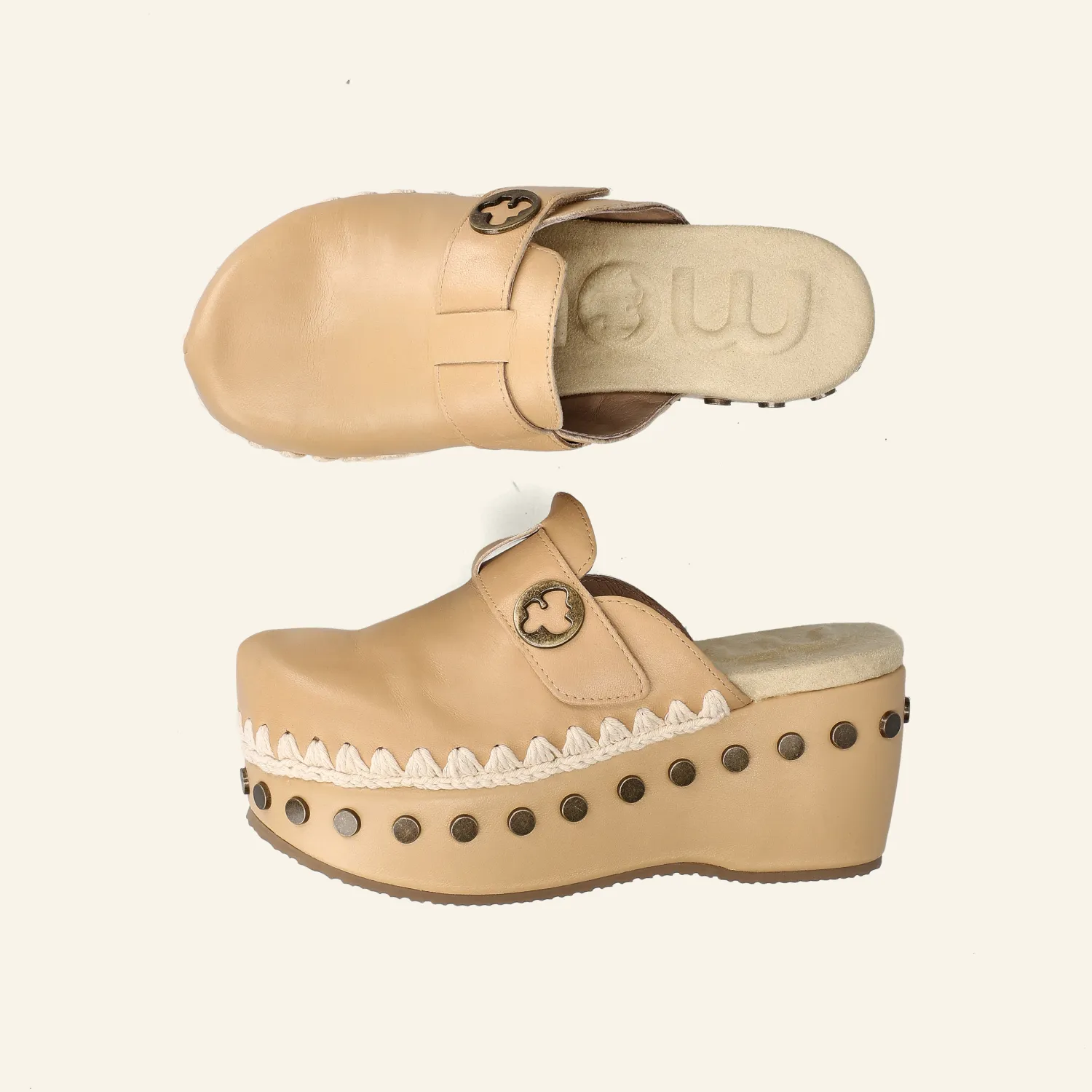 CLOG PLAIN LEATHER | Beige