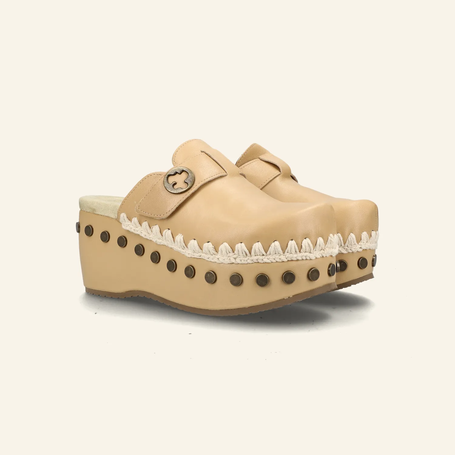 CLOG PLAIN LEATHER | Beige