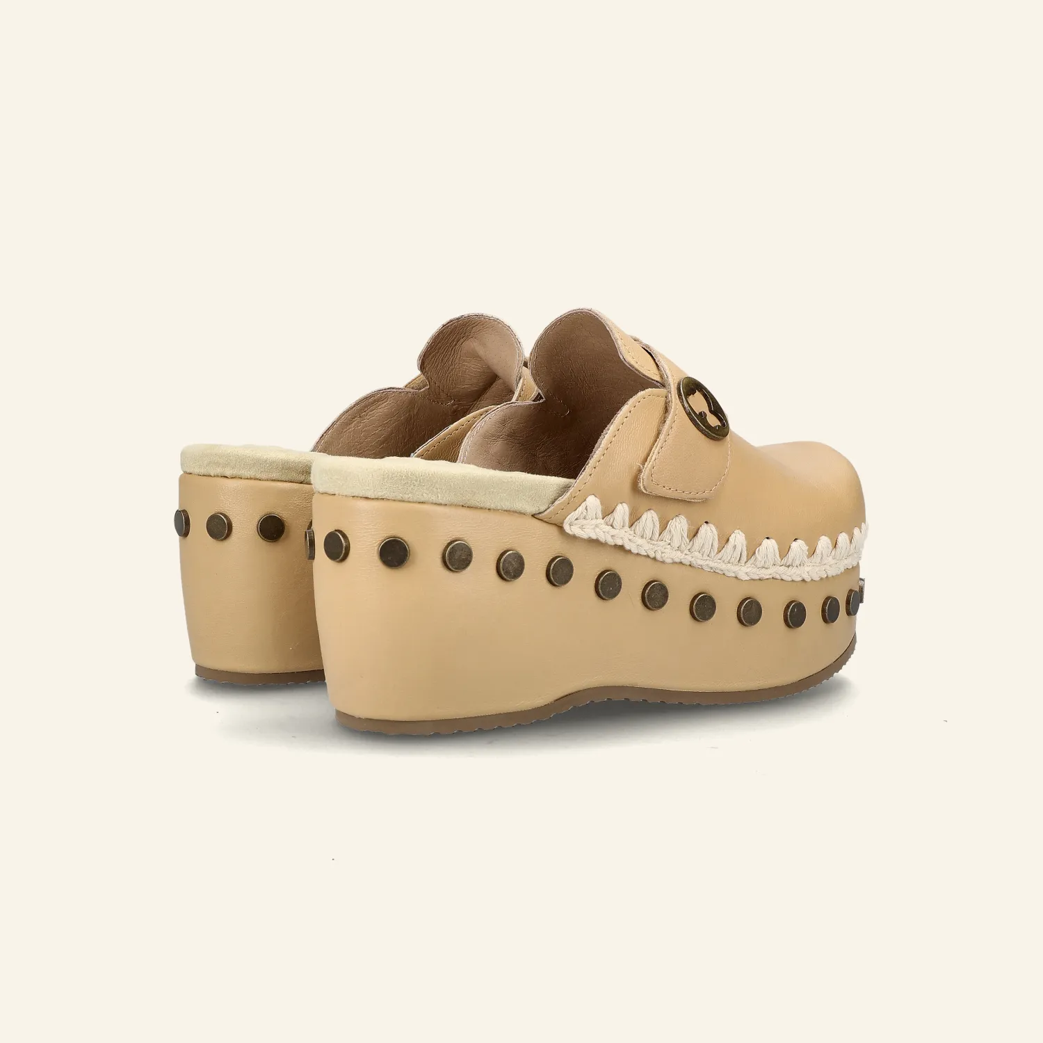 CLOG PLAIN LEATHER | Beige