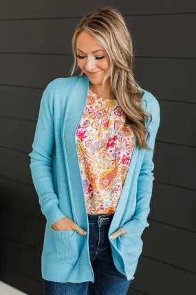 Clouds Knit Cardigan - Sky Blue