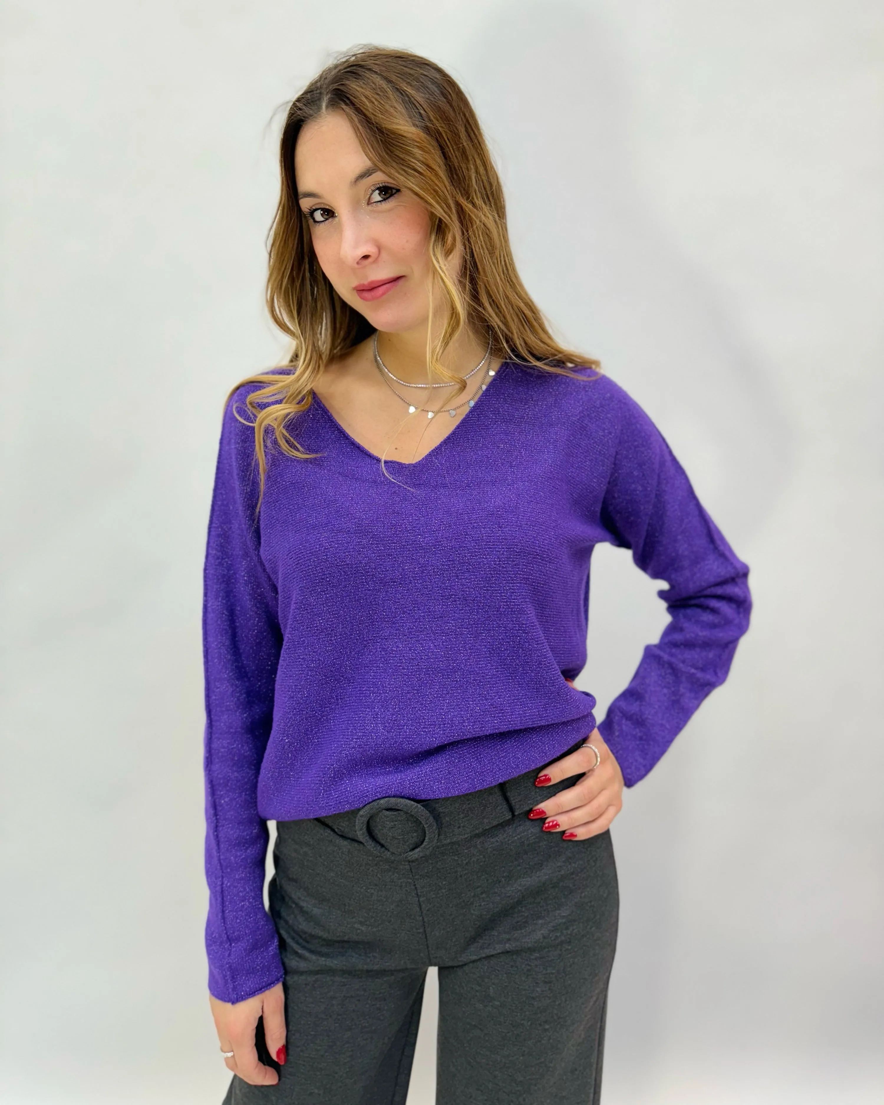 Comfortable solid color sweater