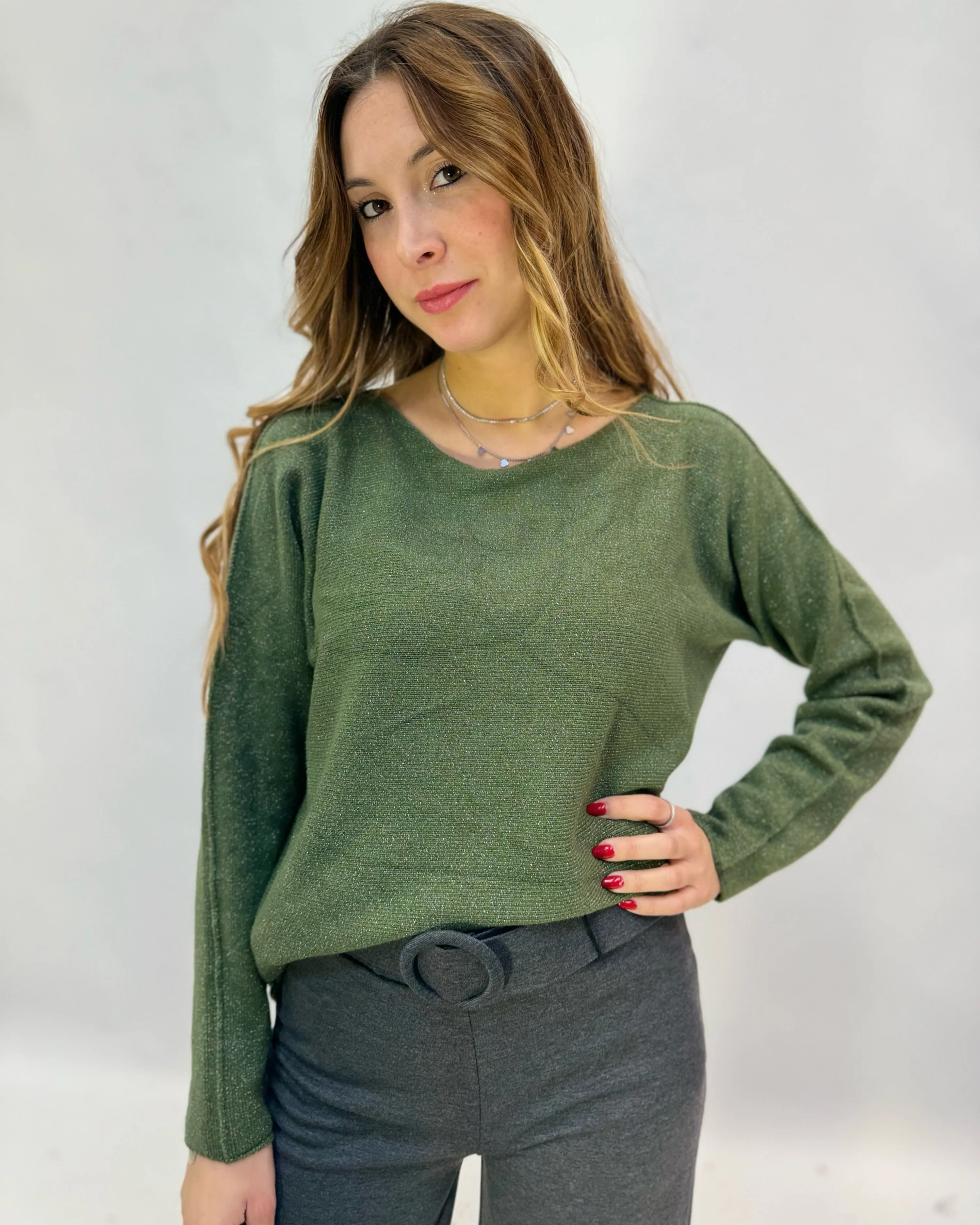 Comfortable solid color sweater