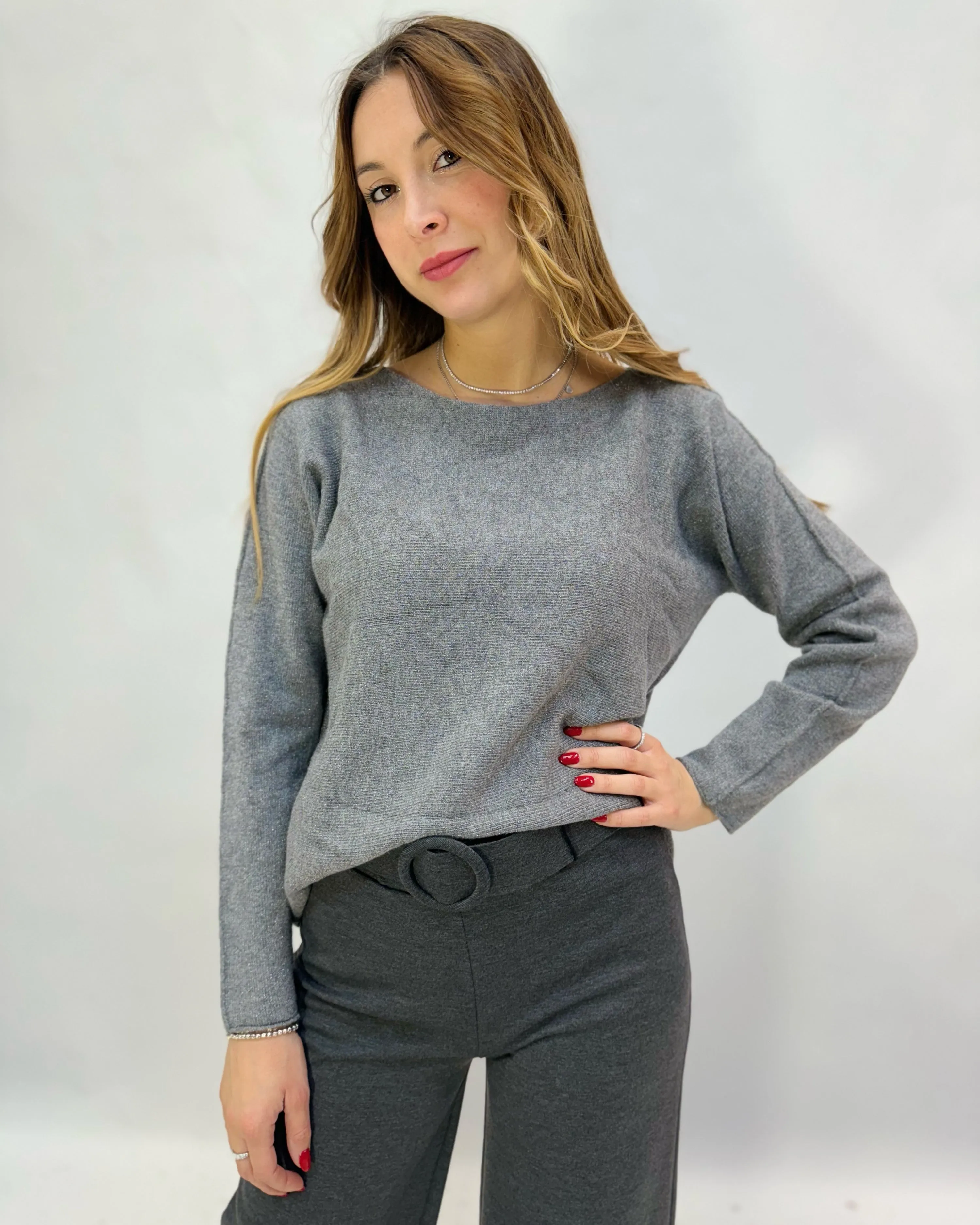 Comfortable solid color sweater