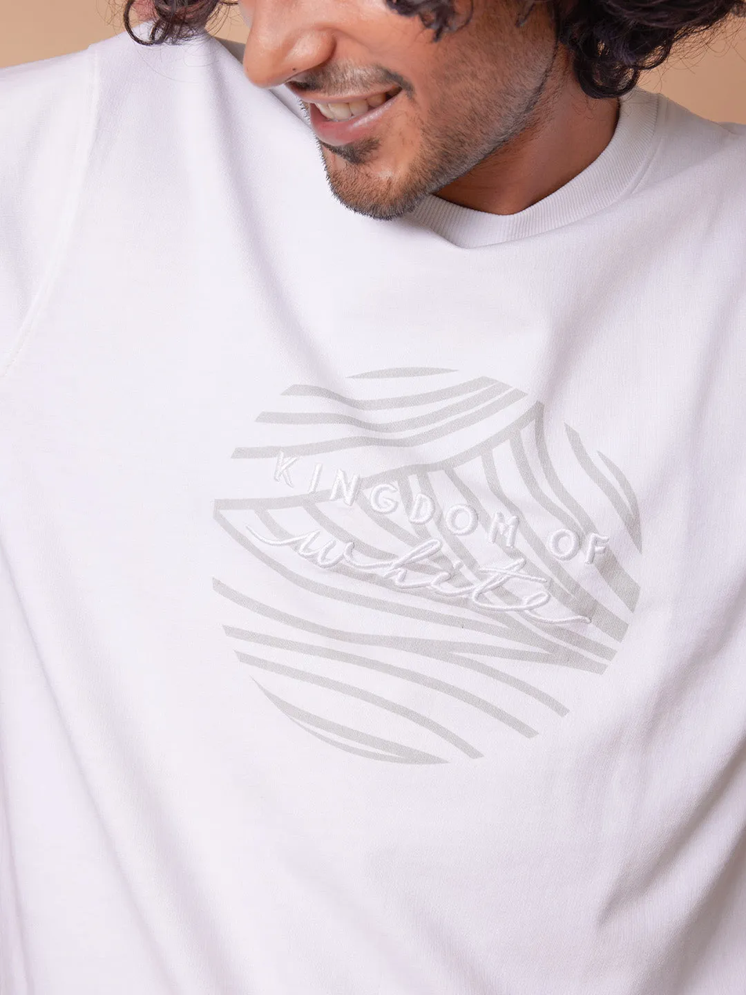 Cotton White Pullover - Emblem Crew Neck - Direct Result