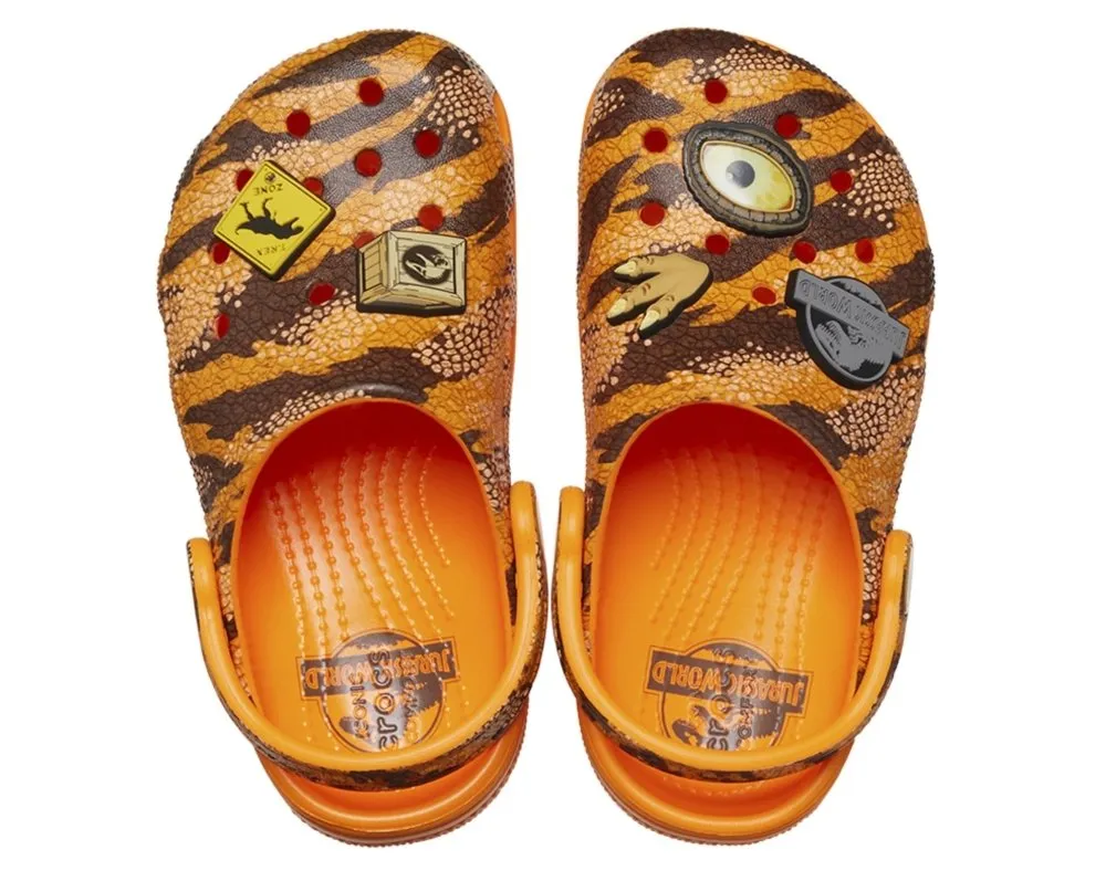 Crocs Toddler Jurassic World Classic Clog - Orange Zing