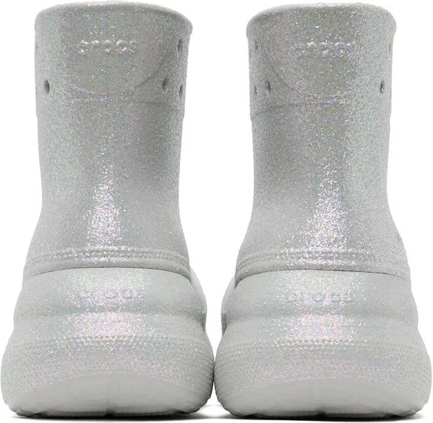 Crocs White Crush Glitter Boots