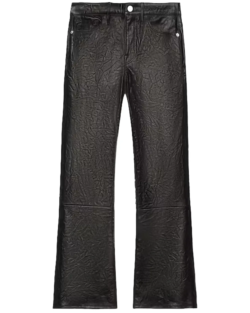 Crop Mini Boot Pant Washed Black Leather