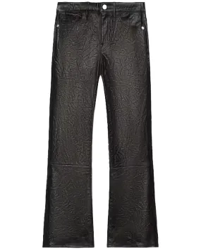 Crop Mini Boot Pant Washed Black Leather